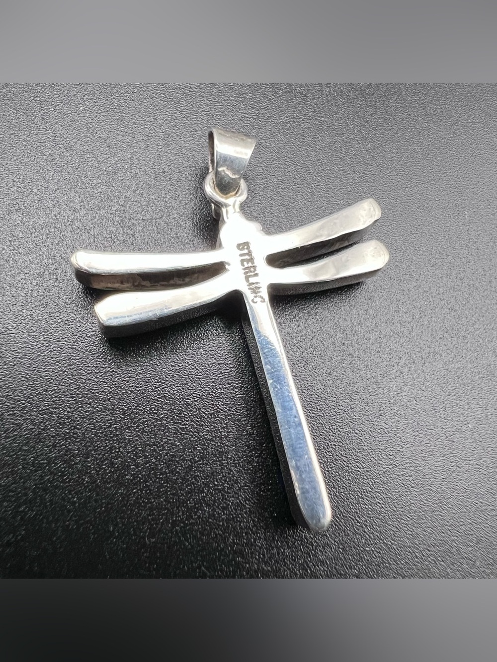 Opal Inlay Dragonfly Pendant - Picture 2 of 4